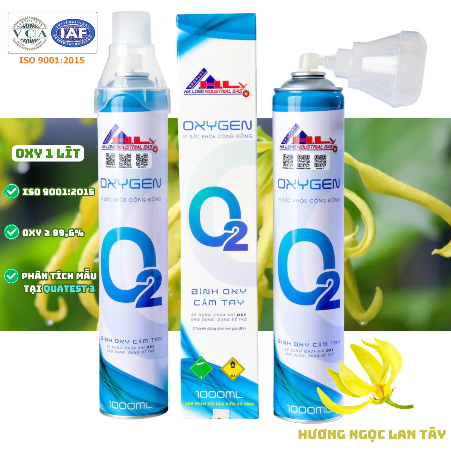 Bình Khí Oxy 1 Lít | Hương Ngọc Lan Tây