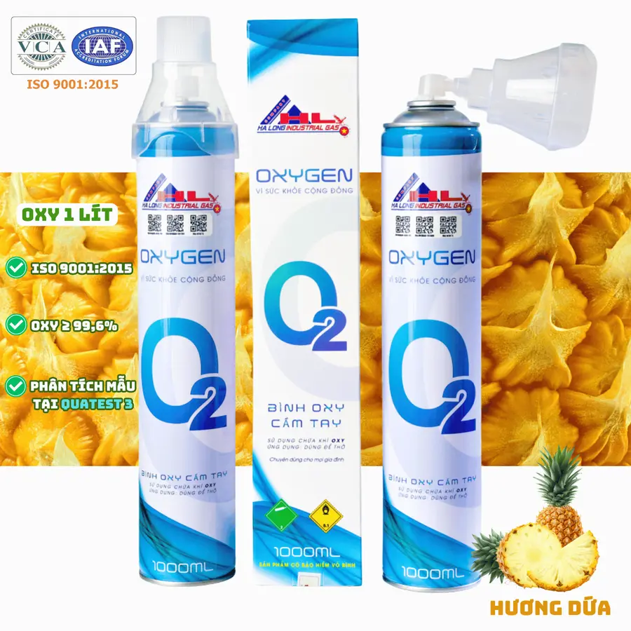 Bình Khí Oxy 1 Lít | Hương Dứa